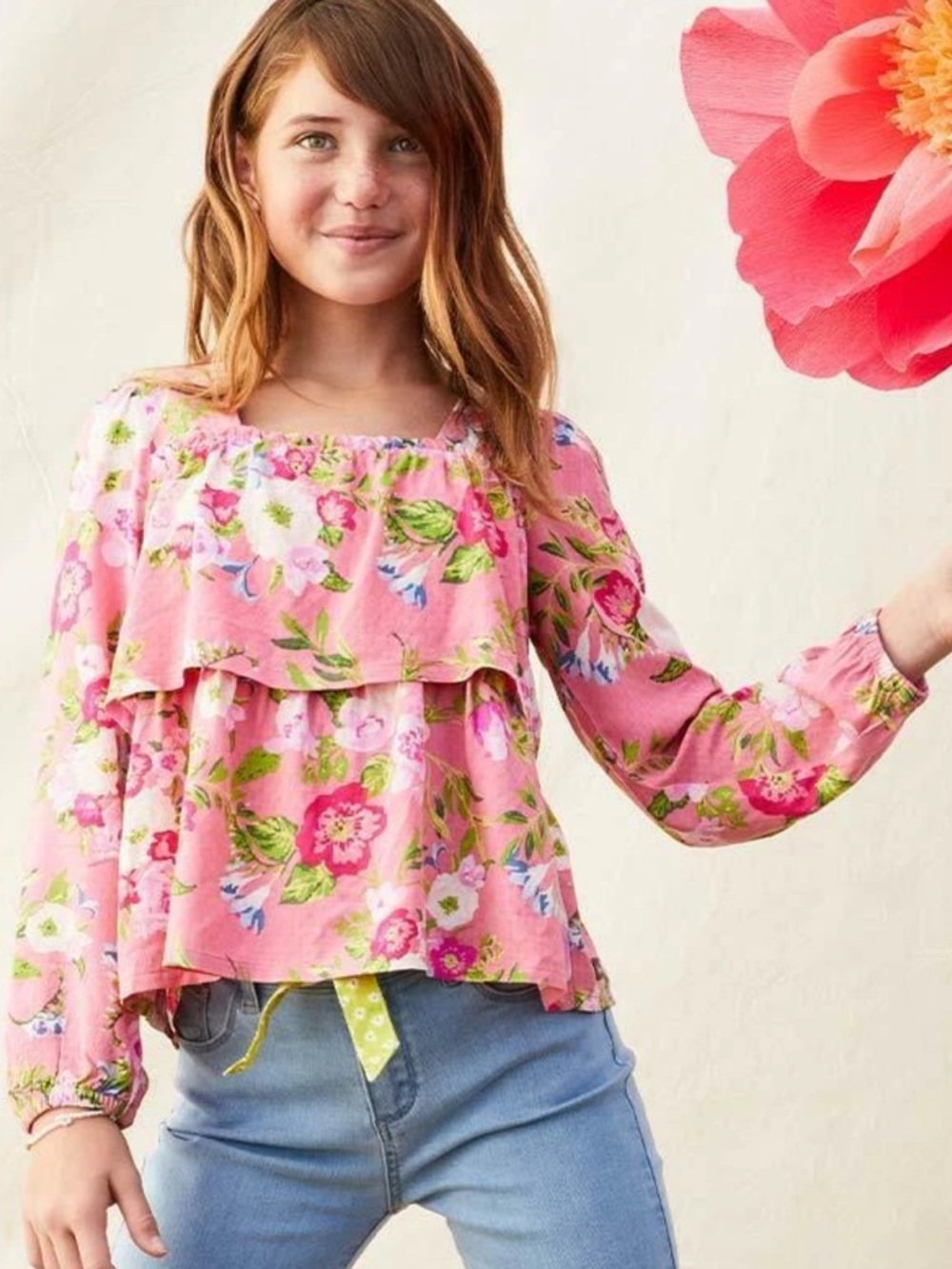 Matilda Jane Enchanted Garden Always Blooming Pink Floral blouse. Size 10